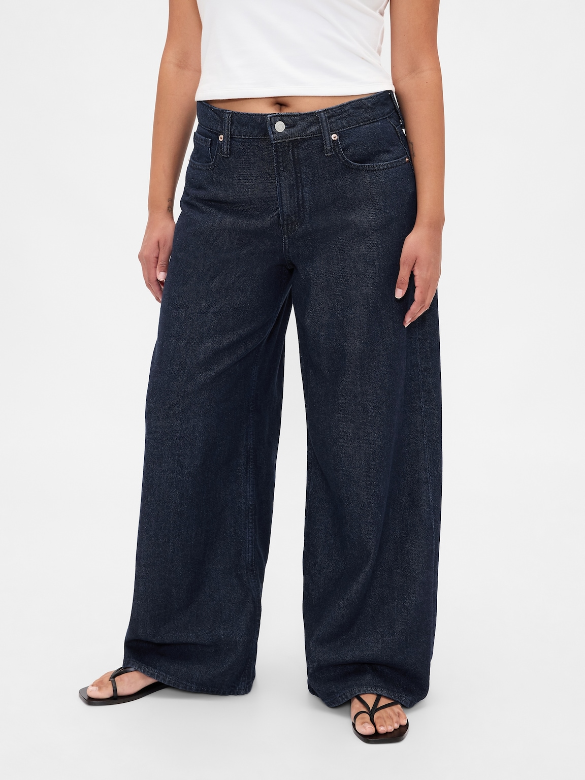 Curvy Mid Rise UltraSoft Baggy Jeans