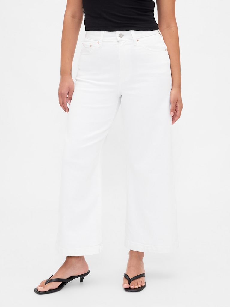 Curvy High Rise Stride Wide-Leg Ankle Jeans