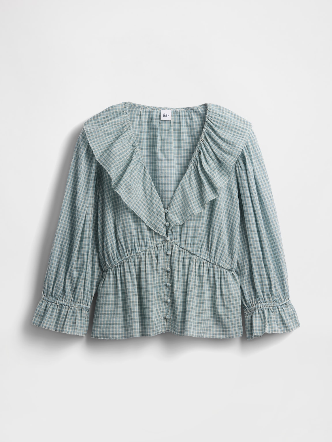 Ruffle Collar V-Neck Top