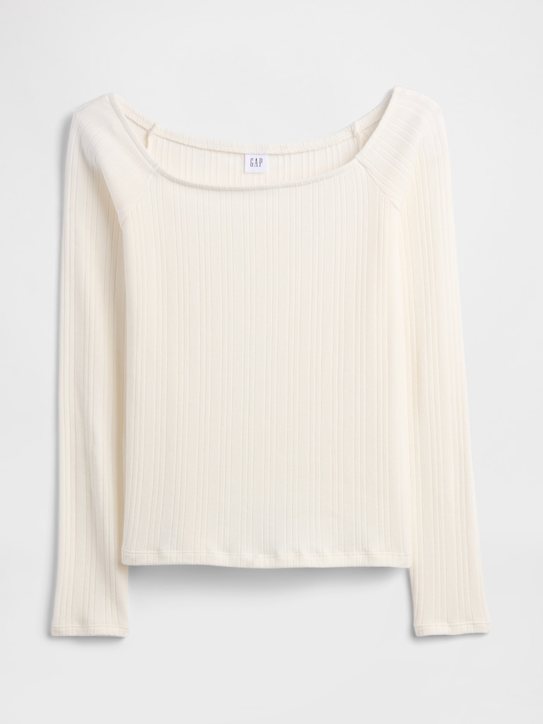 Ribbed Boatneck Top