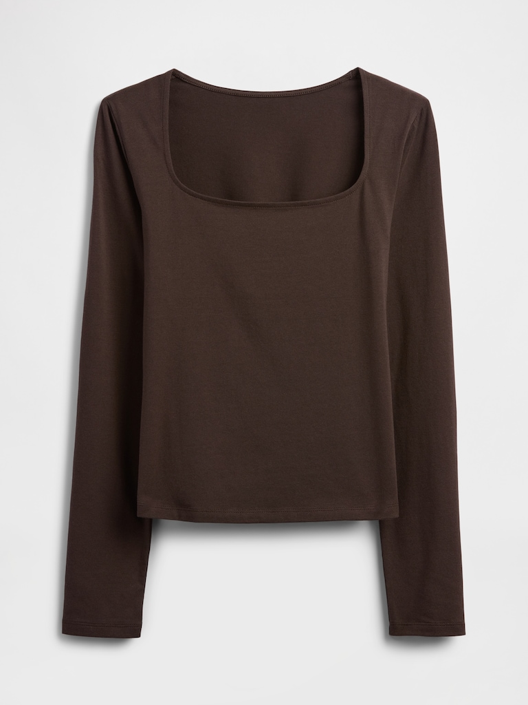 Stretch Jersey Scoopneck Top