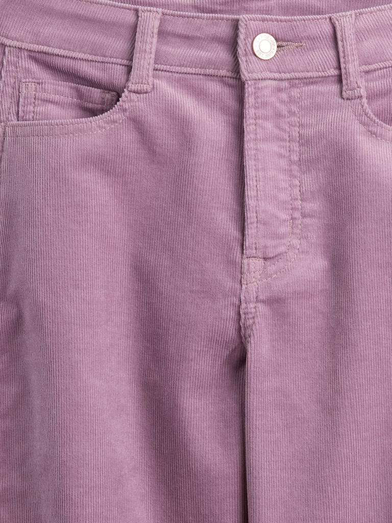 Kids High Rise Seamed Corduroy Barrel Pants