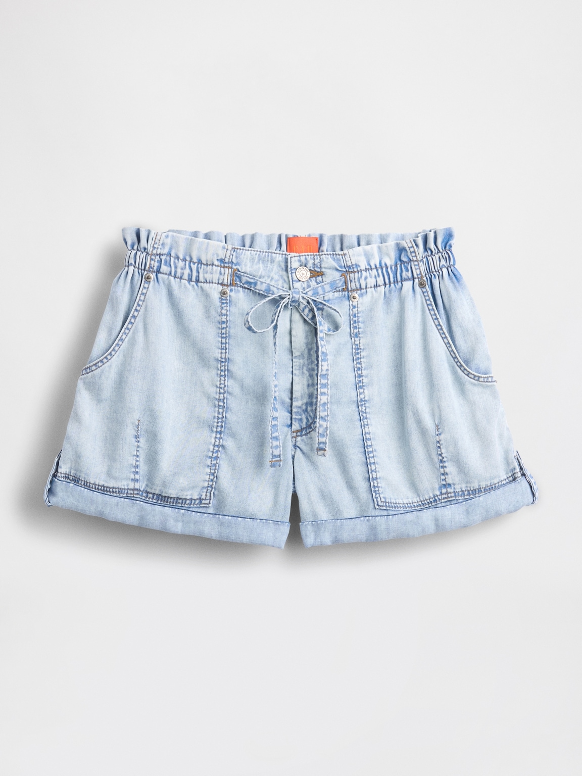 GapStudio High Rise Draped Denim Easy Shorts
