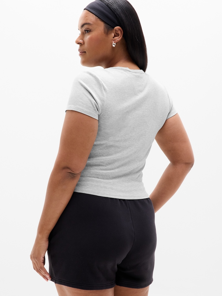 Signature Rib Crop Tee