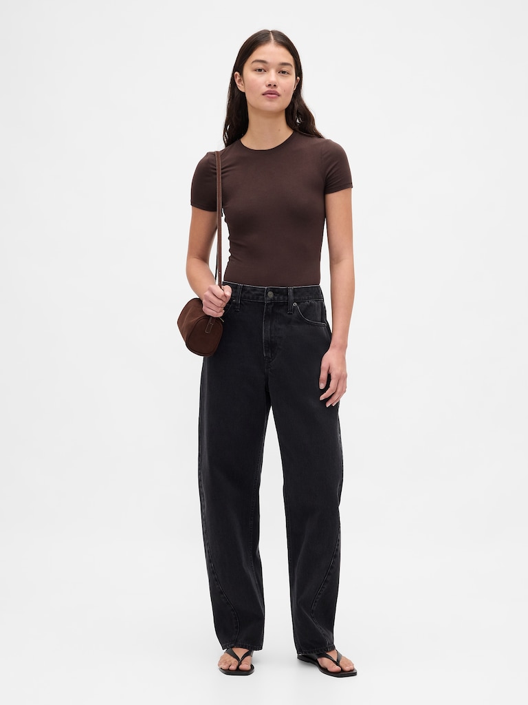 CloseKnit Jersey T-Shirt Thong Bodysuit