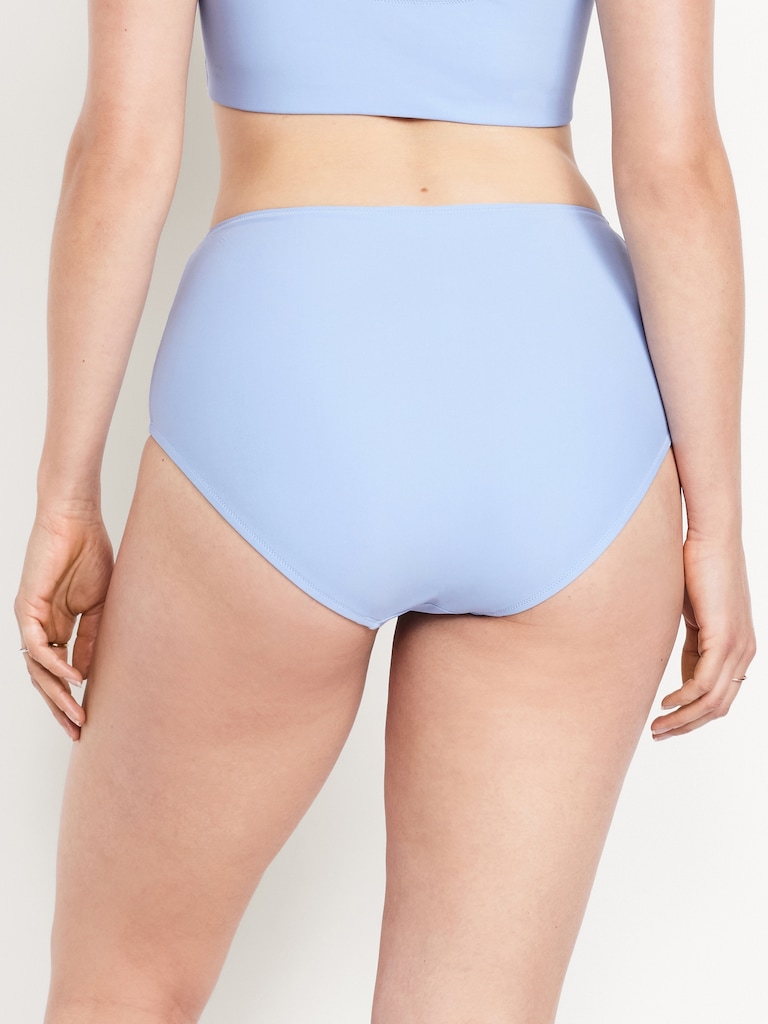 Matte High-Waisted Bikini Swim Bottoms