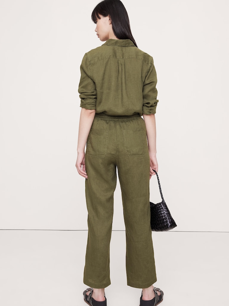 Linen Pull-On Ankle Pant