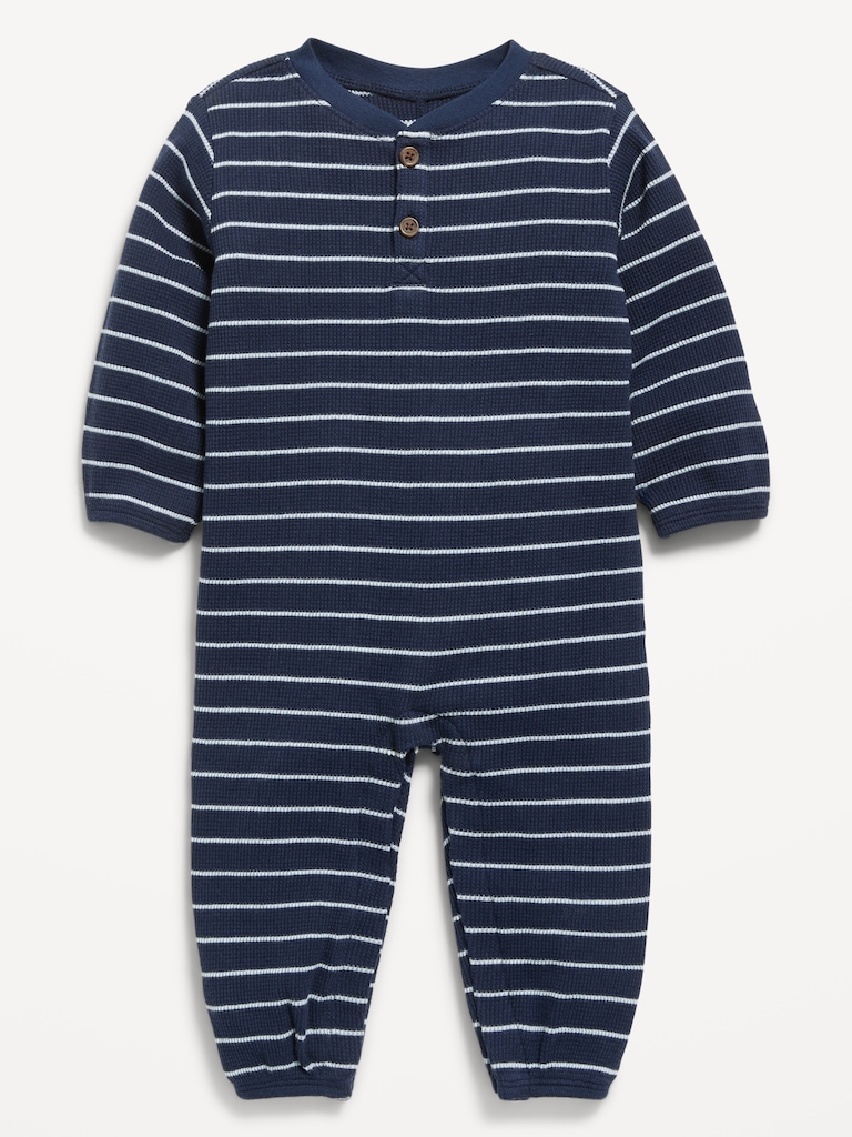 Une-pièce henley sans manches en tricot gaufré à motif pour bébé