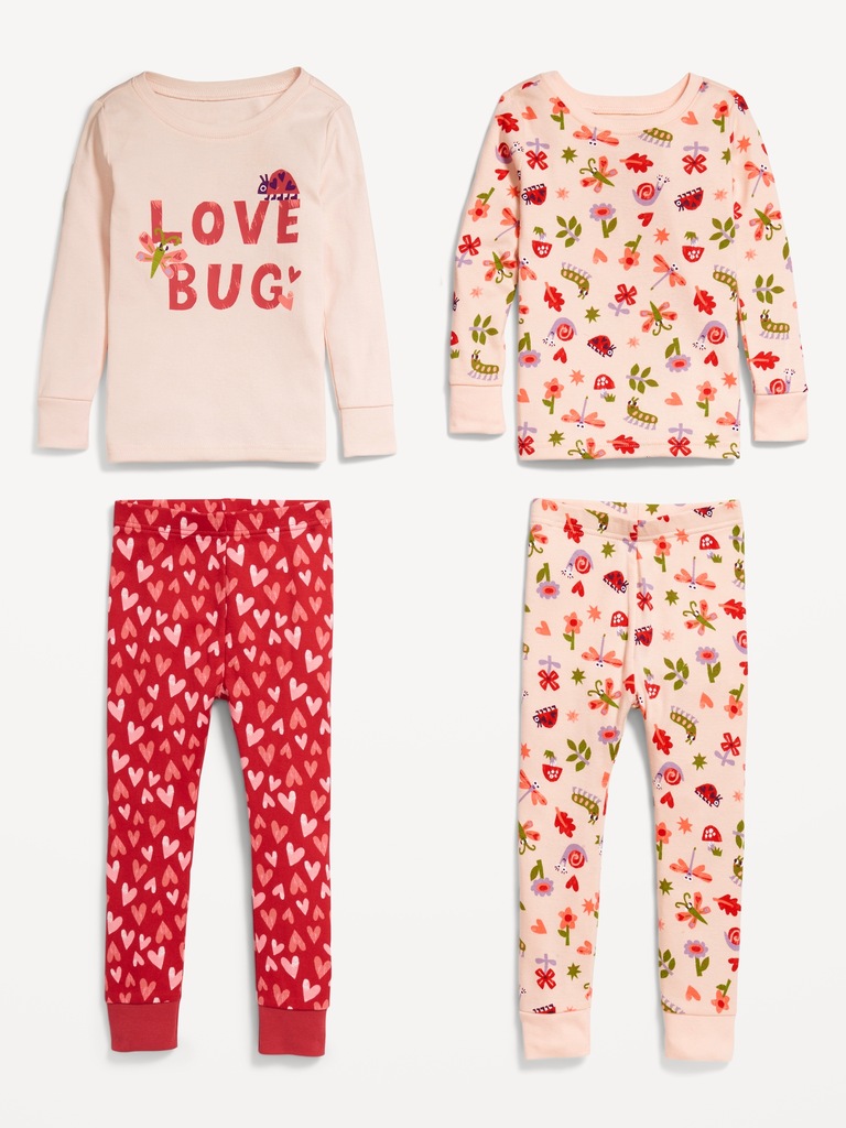 Snug-Fit Printed Pajama 4-Piece for Toddler & Baby