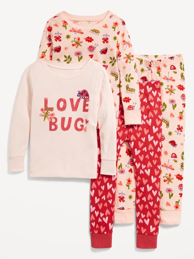 Snug-Fit Printed Pajama 4-Piece for Toddler & Baby