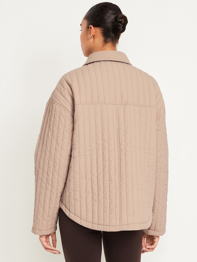 Oversized Lightweight Water-Resistant Quilted Jacket