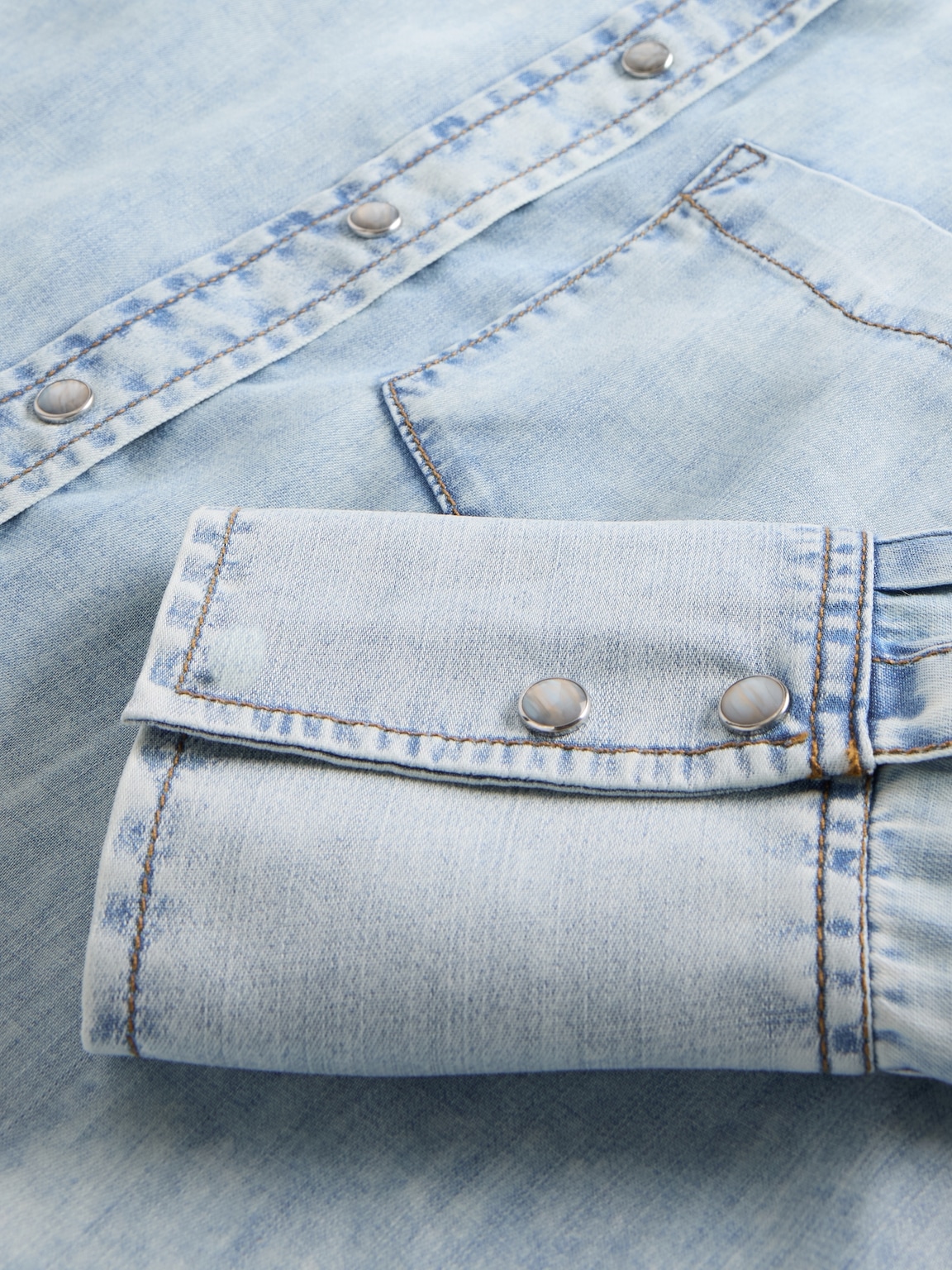 GapStudio Draped Denim Crop Shirt