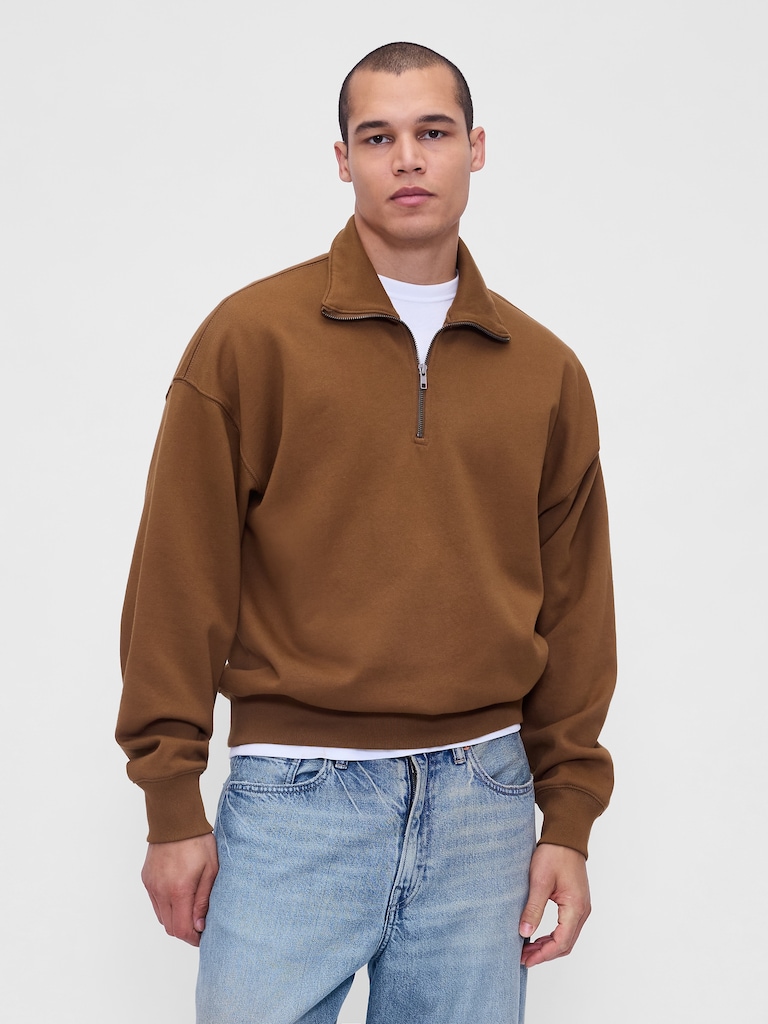 Heavyweight Oversized Quarter-Zip Pullover