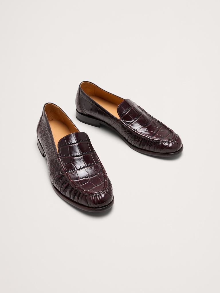 Leather Moc-Toe Loafer