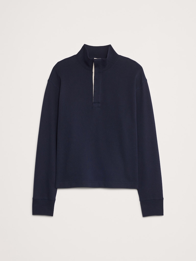 Terry Mock-Neck Sweatshirt