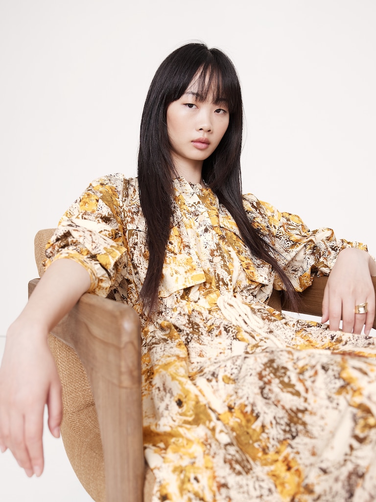 Cotton Poplin Pocket Midi Shirtdress