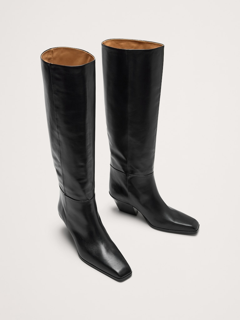 Italian Leather Knee-High Boot