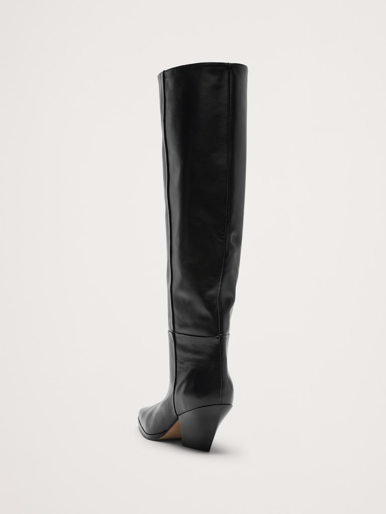 Italian Leather Knee-High Boot