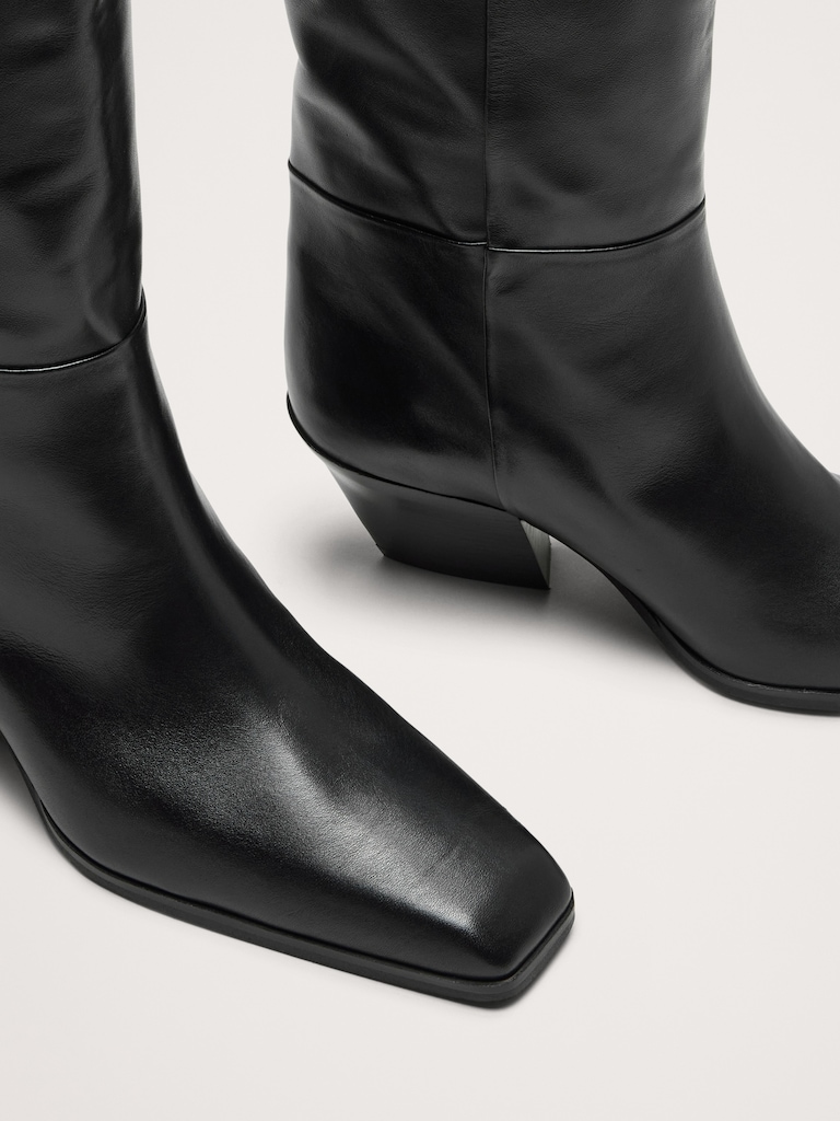 Italian Leather Knee-High Boot