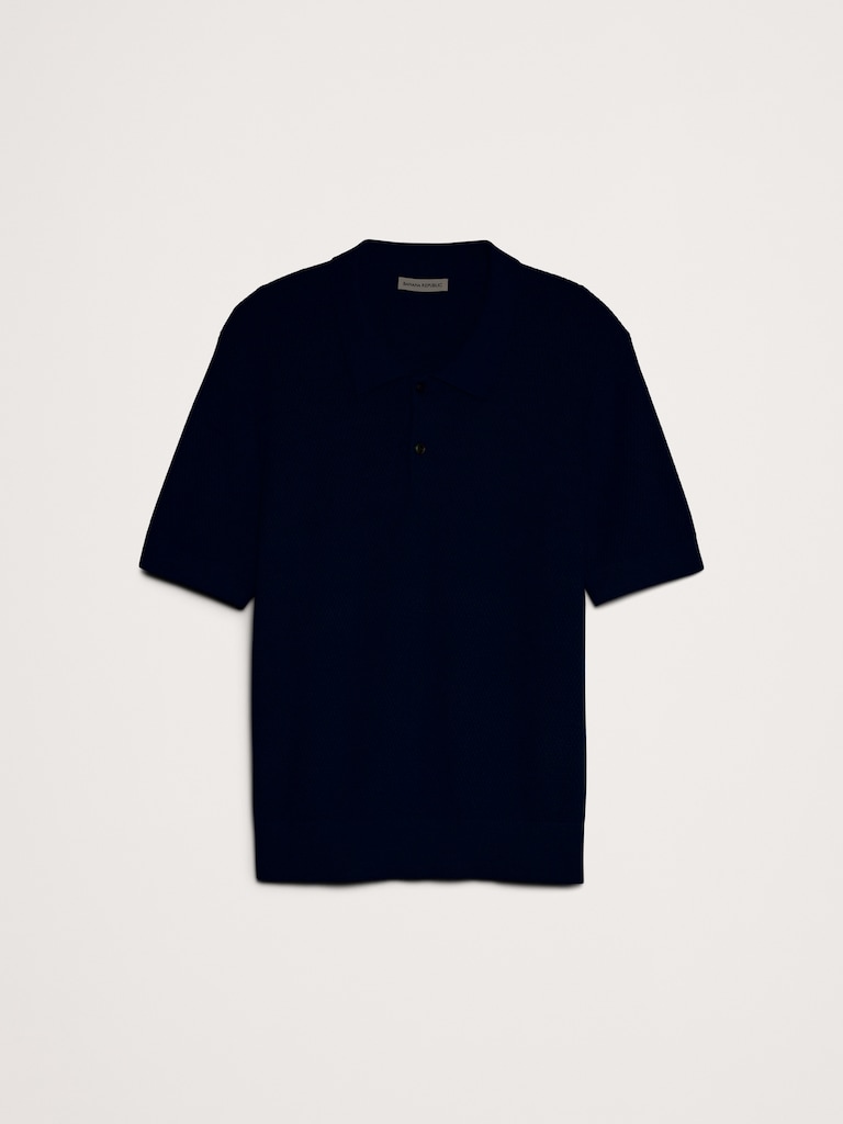 Cotton Mesh Sweater Polo