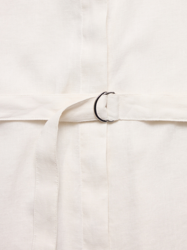 Linen Belted Tunic Shirt