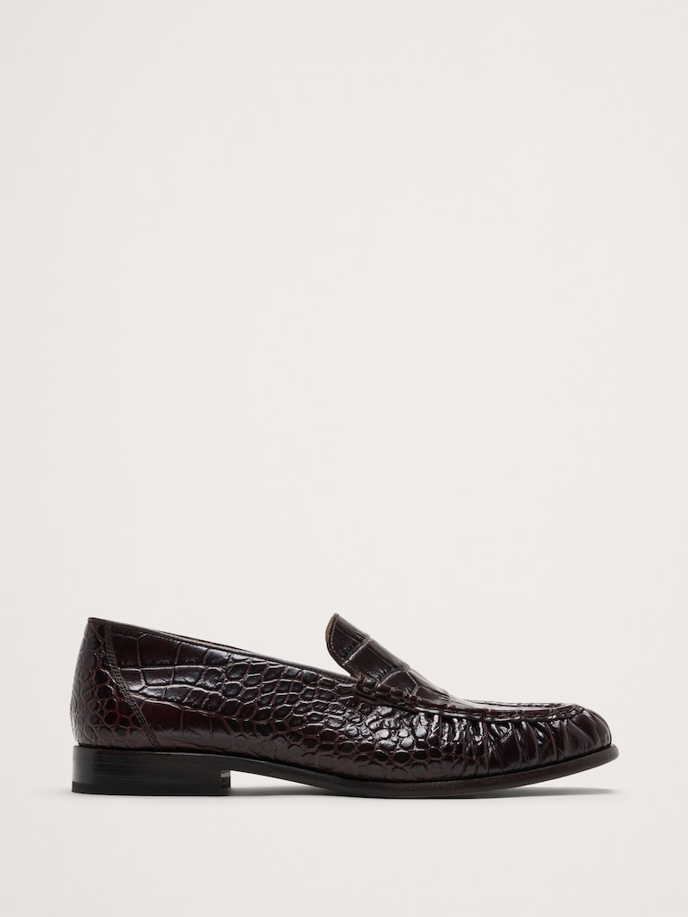 Leather Moc-Toe Loafer