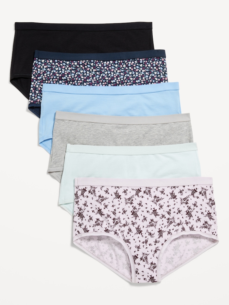 High-Waisted Everyday Brief Cotton Underwear 6-Pack