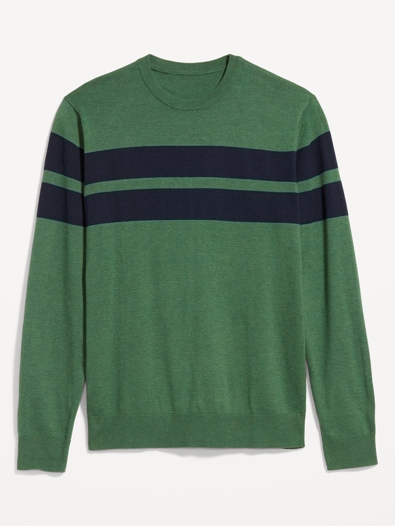 Chest-Stripe Crew-Neck Sweater