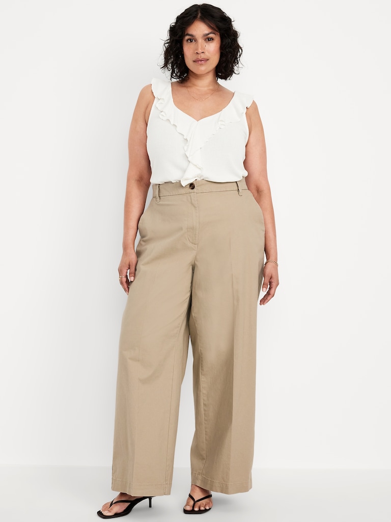 Extra High-Waisted Super Wide-Leg Chino Pants
