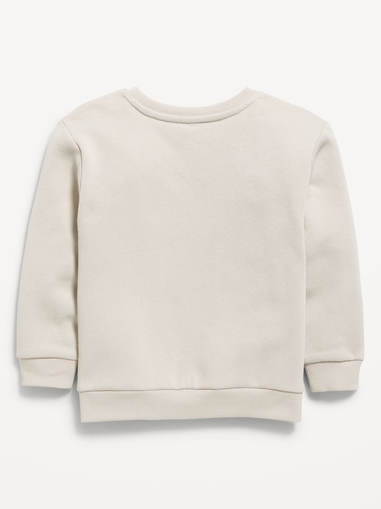 Oversized Unisex Logo-Graphic Crew-Neck Sweatshirt for Toddler