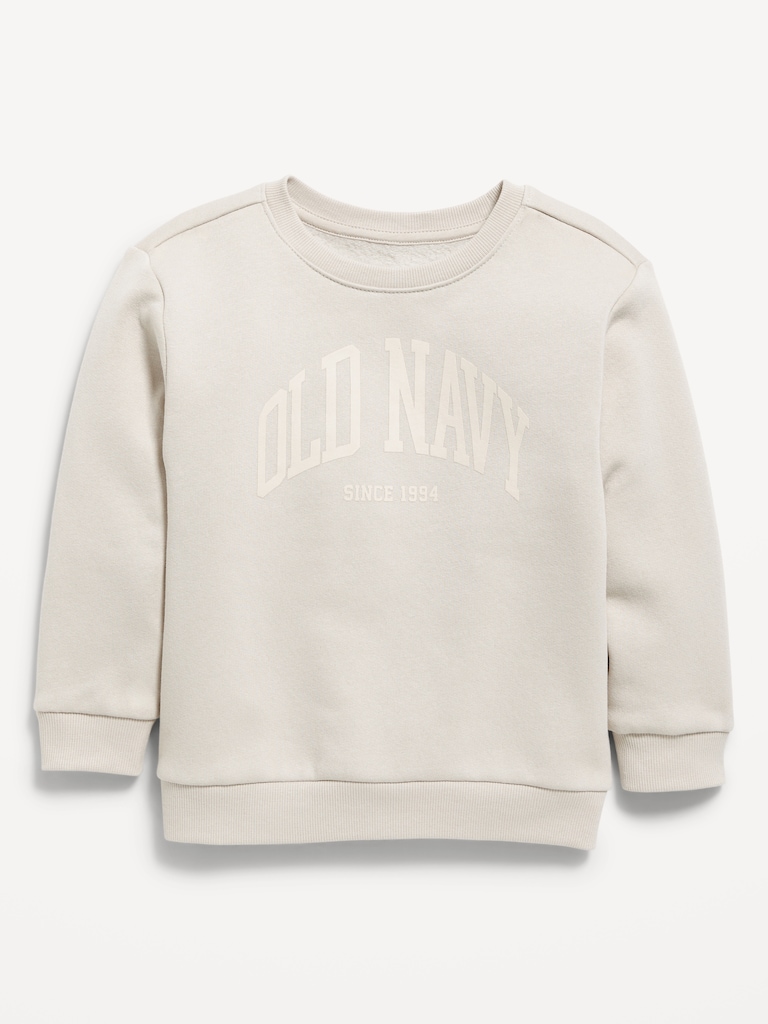 Oversized Unisex Logo-Graphic Crew-Neck Sweatshirt for Toddler