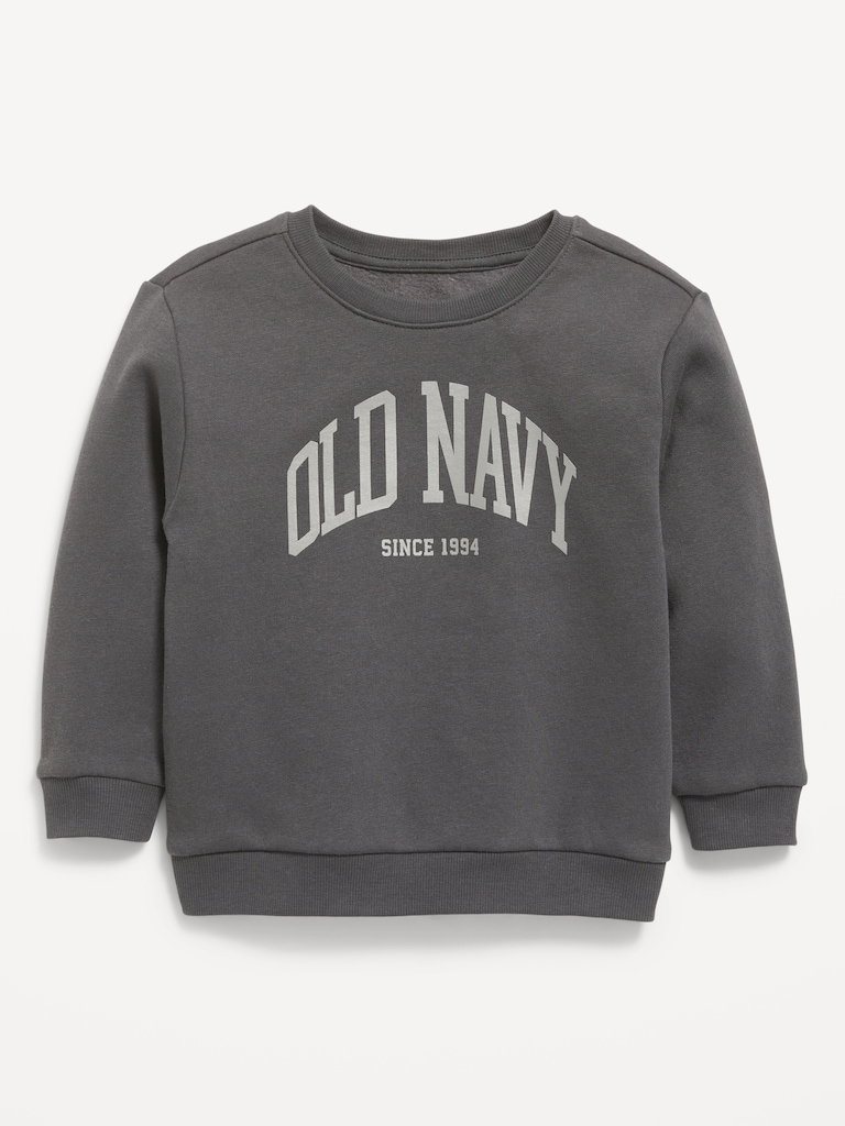 Oversized Unisex Logo-Graphic Crew-Neck Sweatshirt for Toddler