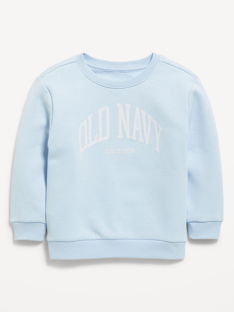 Oversized Unisex Logo-Graphic Crew-Neck Sweatshirt for Toddler