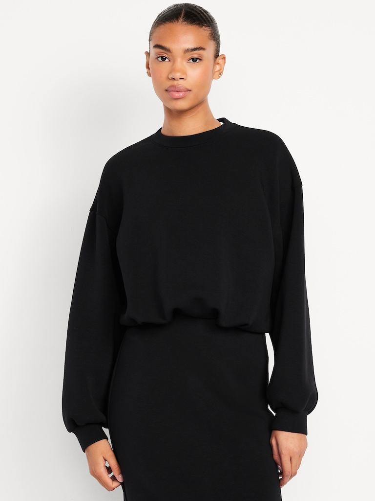 Bounce Fleece Bubble-Hem Sweatshirt