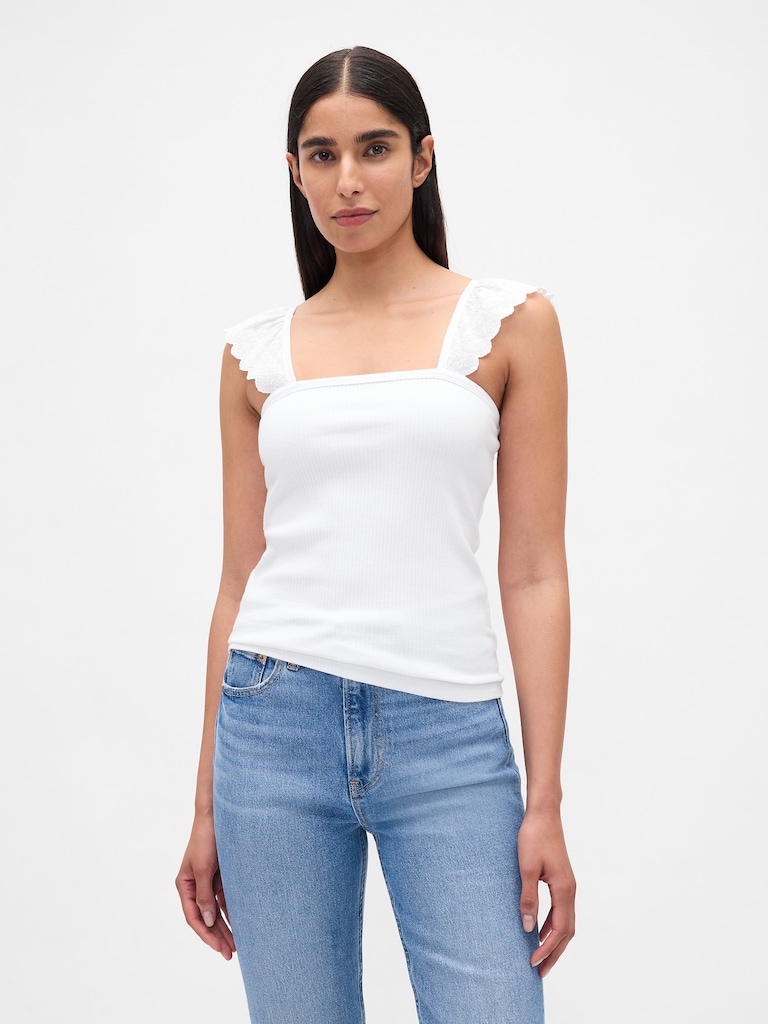 Modern Rib Flutter Tank Top