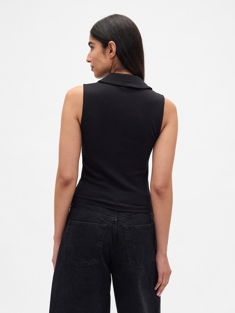 Modern Polo Crop Tank Top