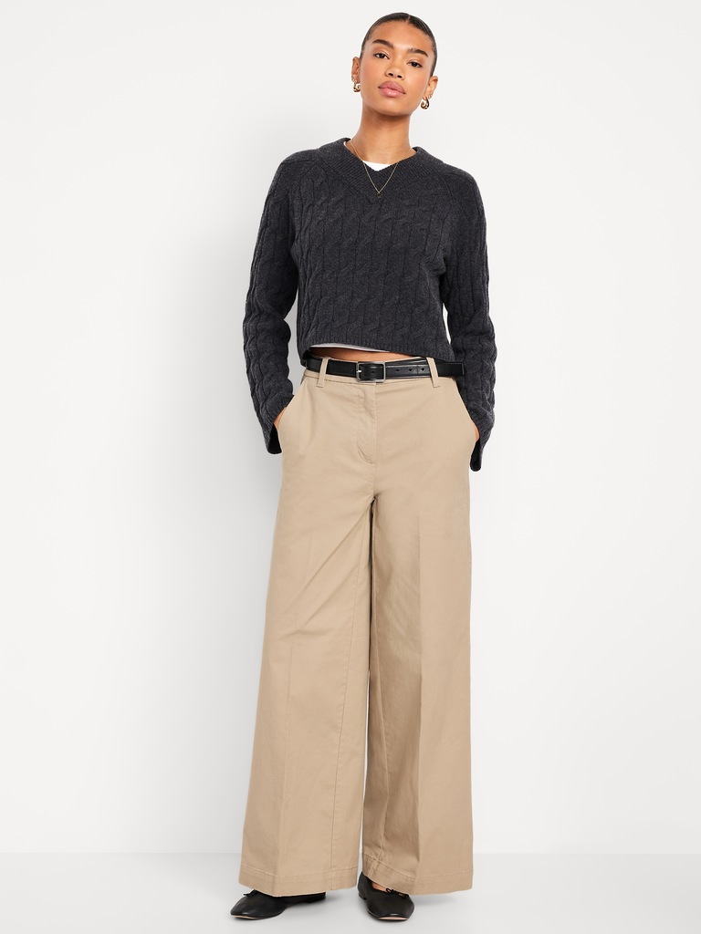 Extra High-Waisted Super Wide-Leg Chino Pants