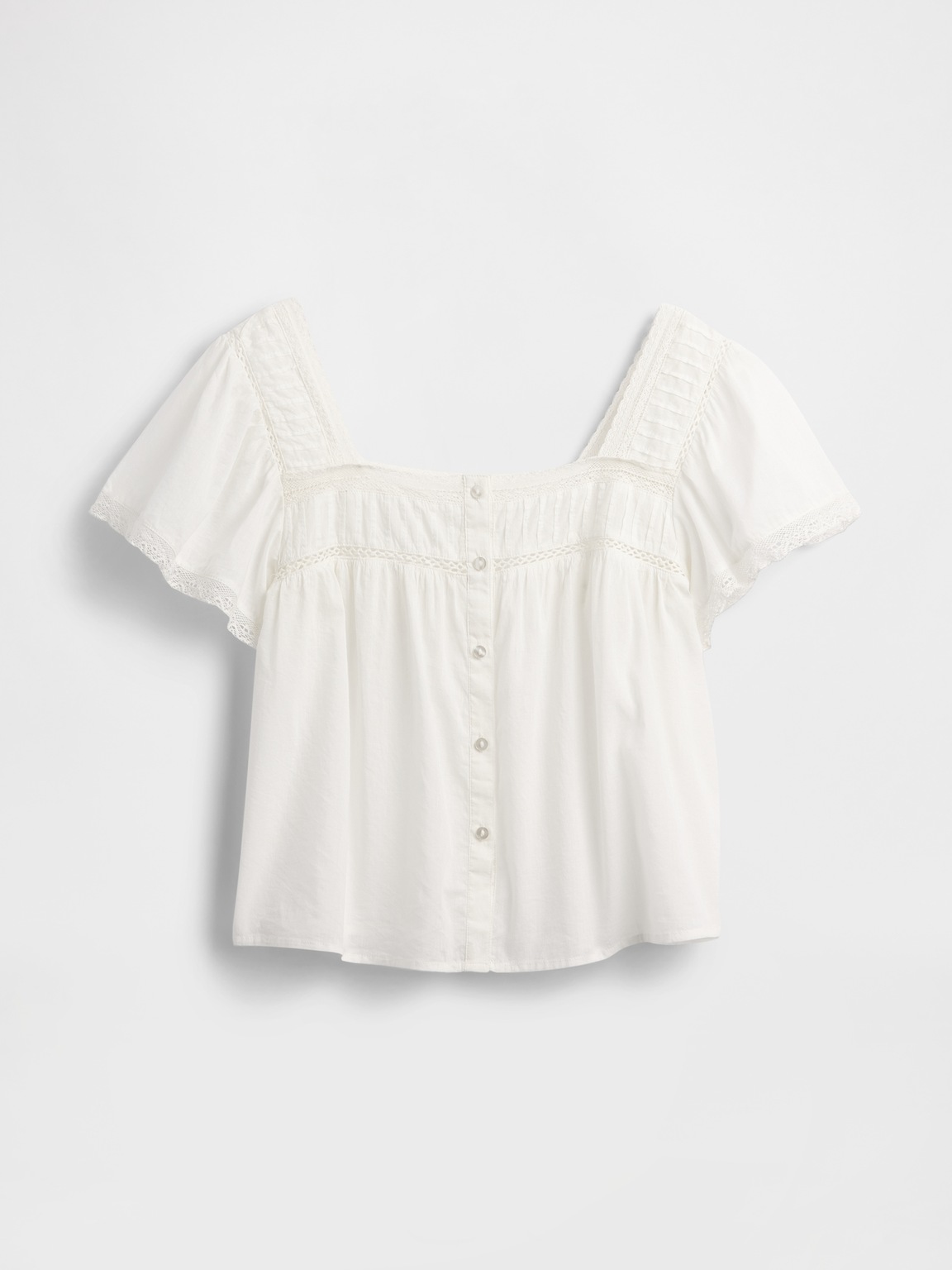 Lace-Trim Square-Neck Top