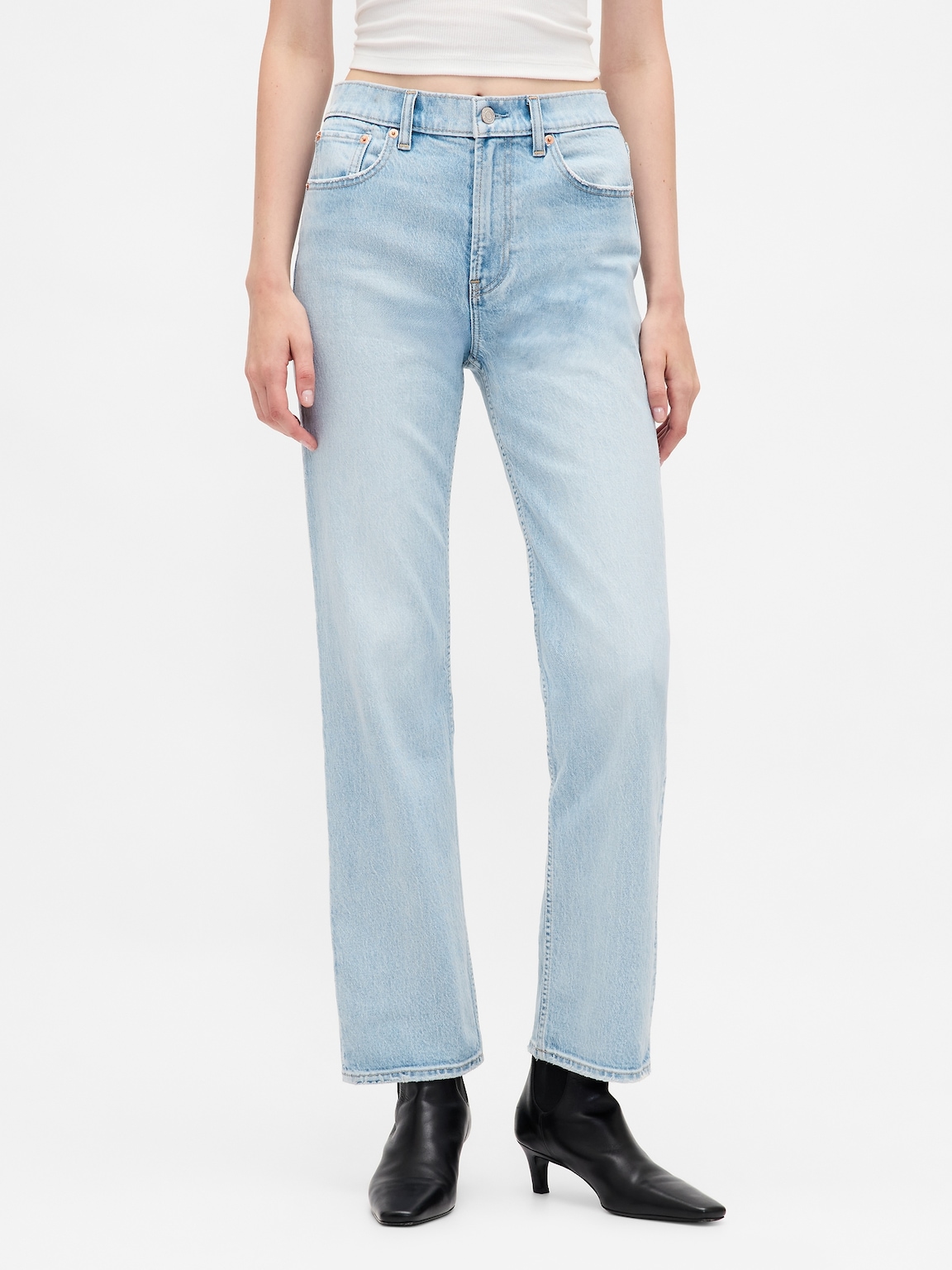 High Rise '90s Slim Straight Crop Jeans