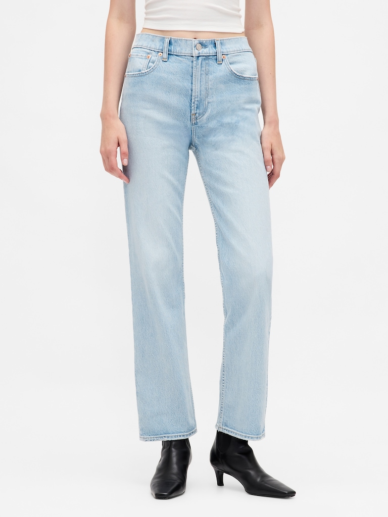 High Rise '90s Slim Straight Crop Jeans
