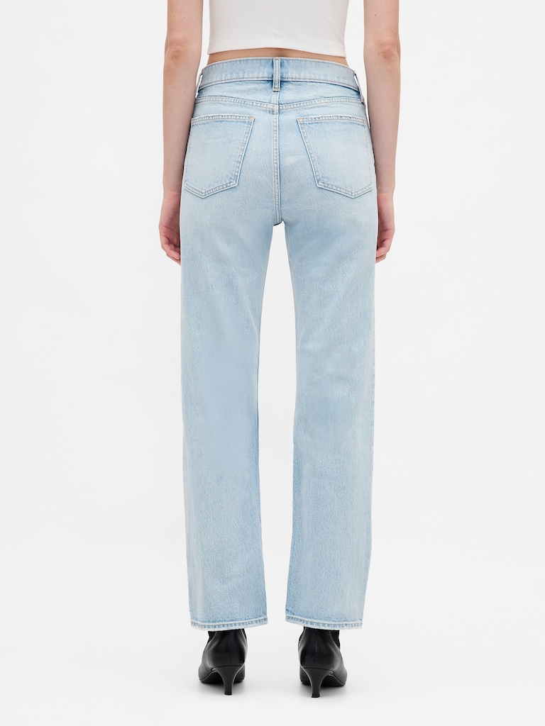 High Rise '90s Slim Straight Crop Jeans