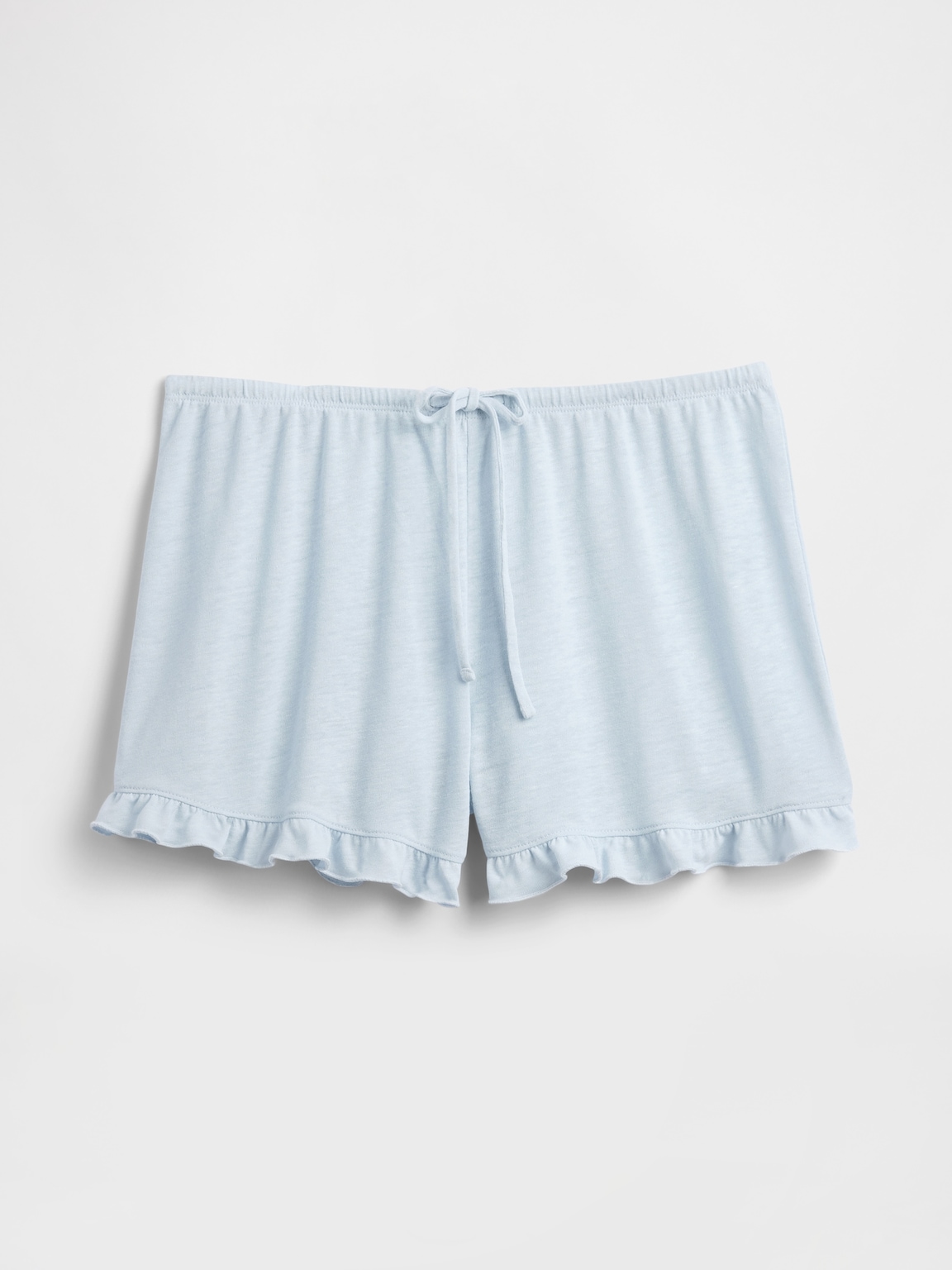Linen-Blend Ruffle PJ Shorts
