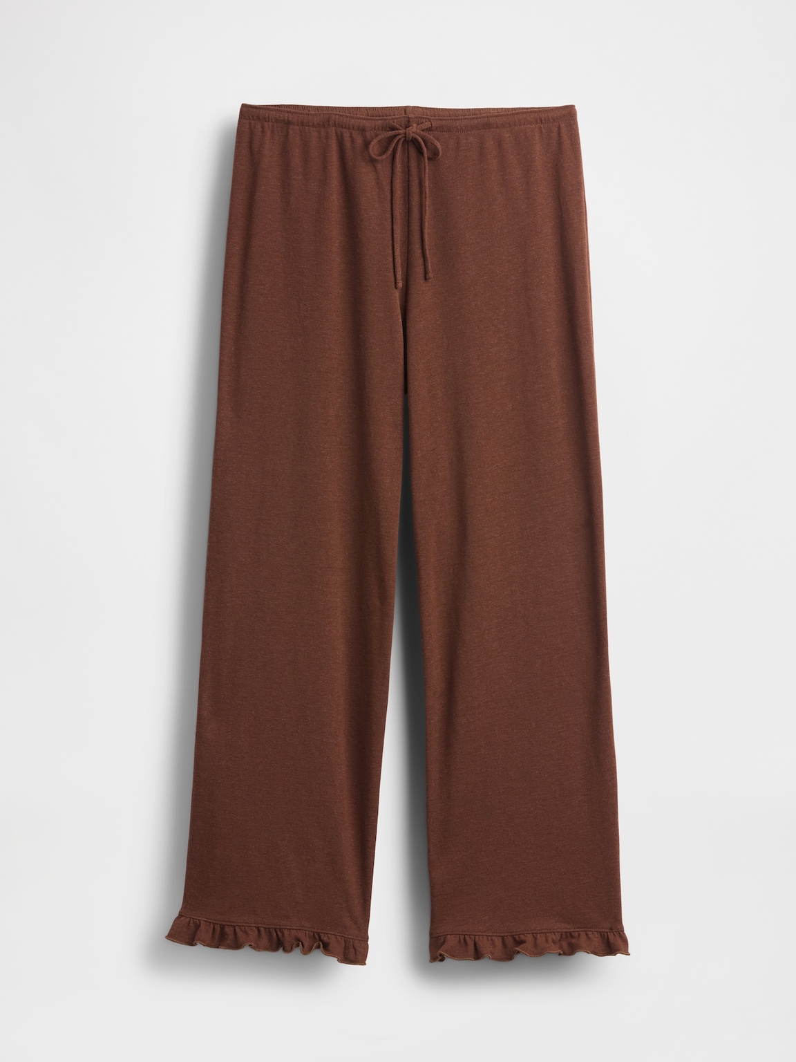Linen-Blend Ruffle PJ Pants