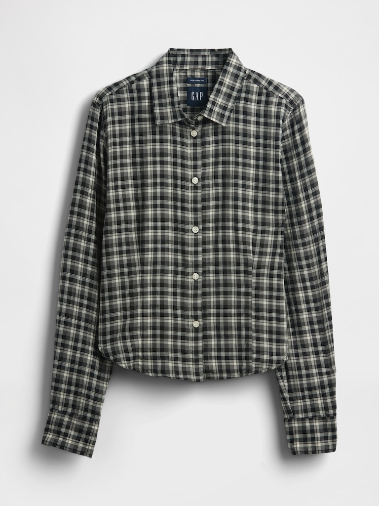 Flannel Fitted Plaid Shirt
