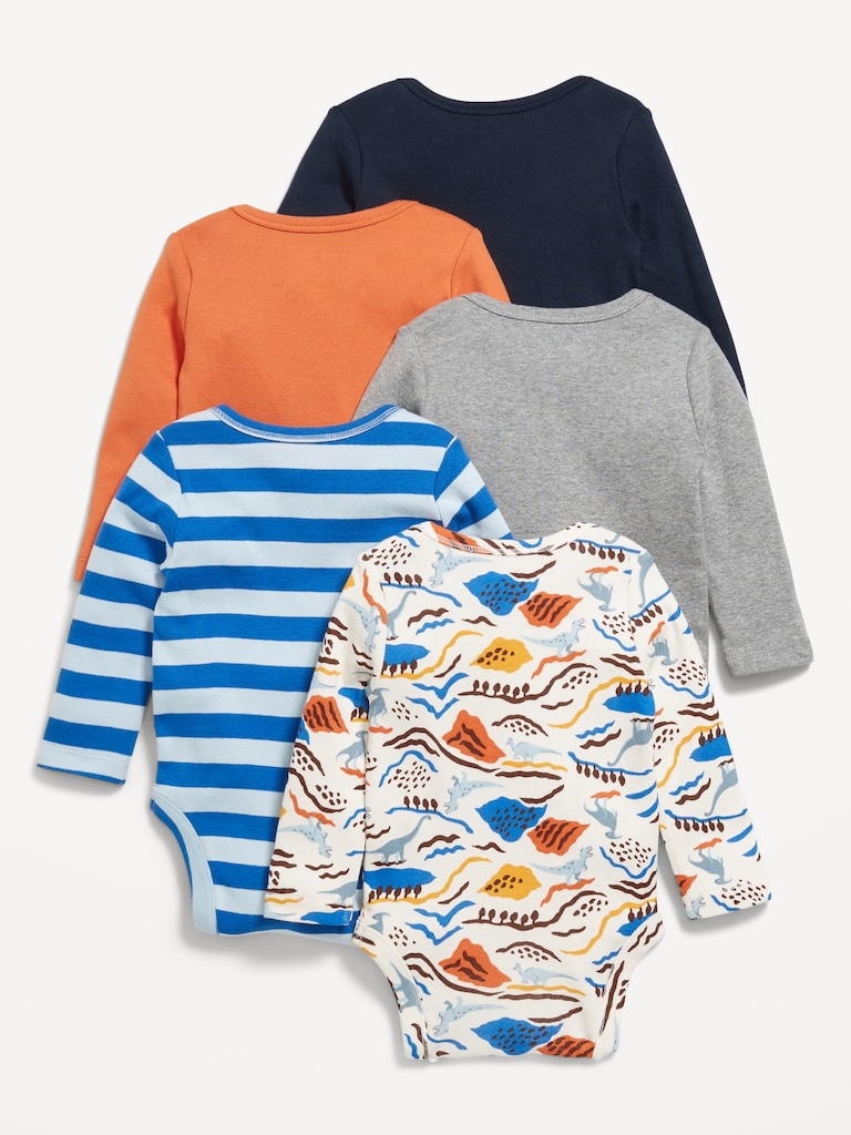 Long-Sleeve Bodysuit 5-Pack for Baby