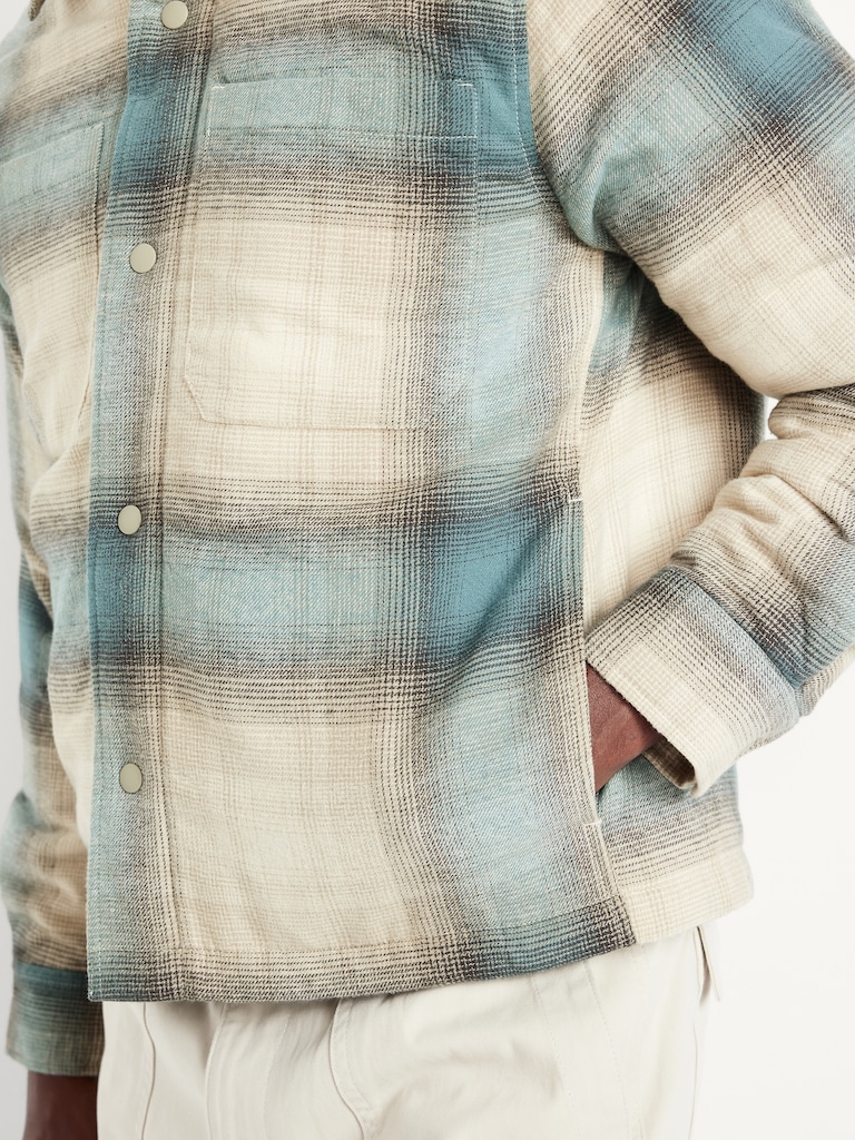 Insulated Cropped Flannel Shacket
