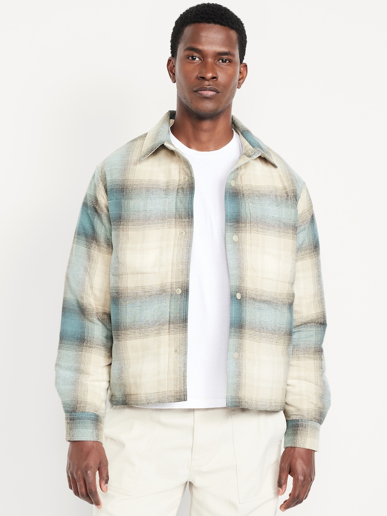 Insulated Cropped Flannel Shacket