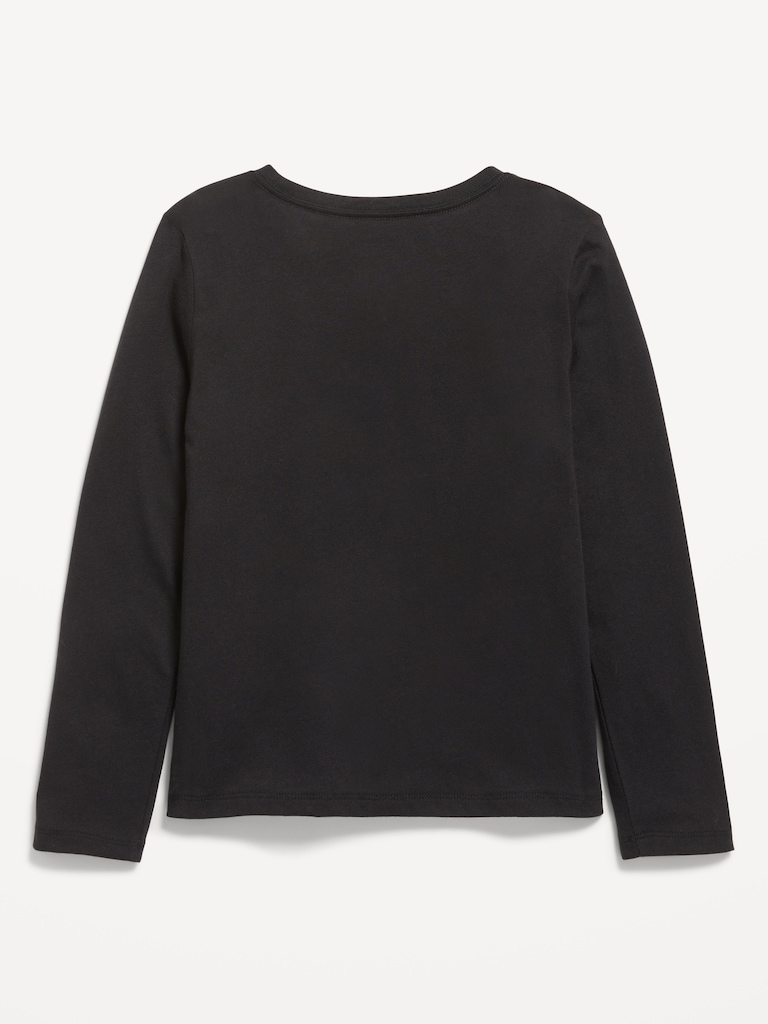 Softest Long-Sleeve Heart-Pocket T-Shirt for Girls