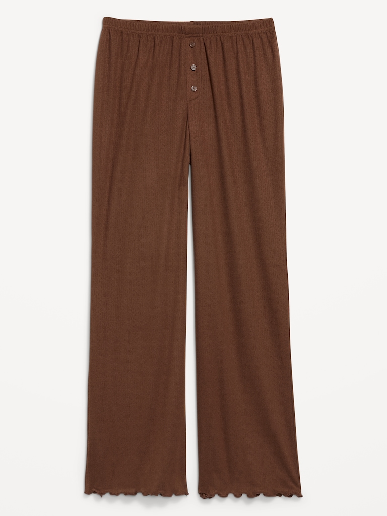 High-Waisted Cozy Rib Pajama Pants