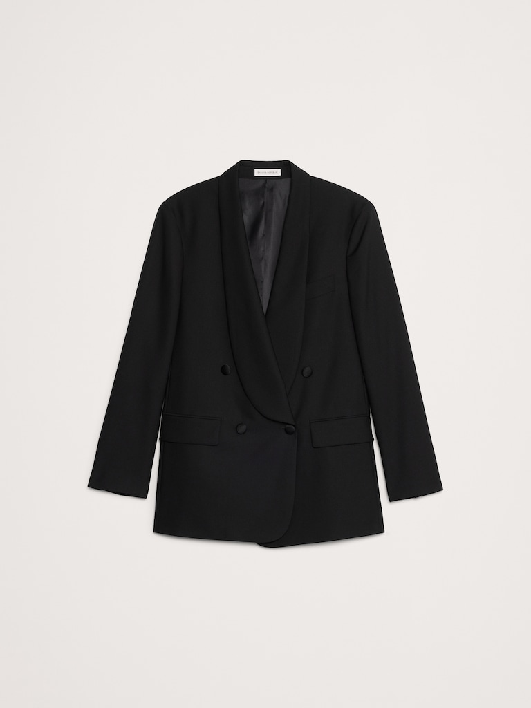 Relaxed Italian Barathea Tuxedo Jacket